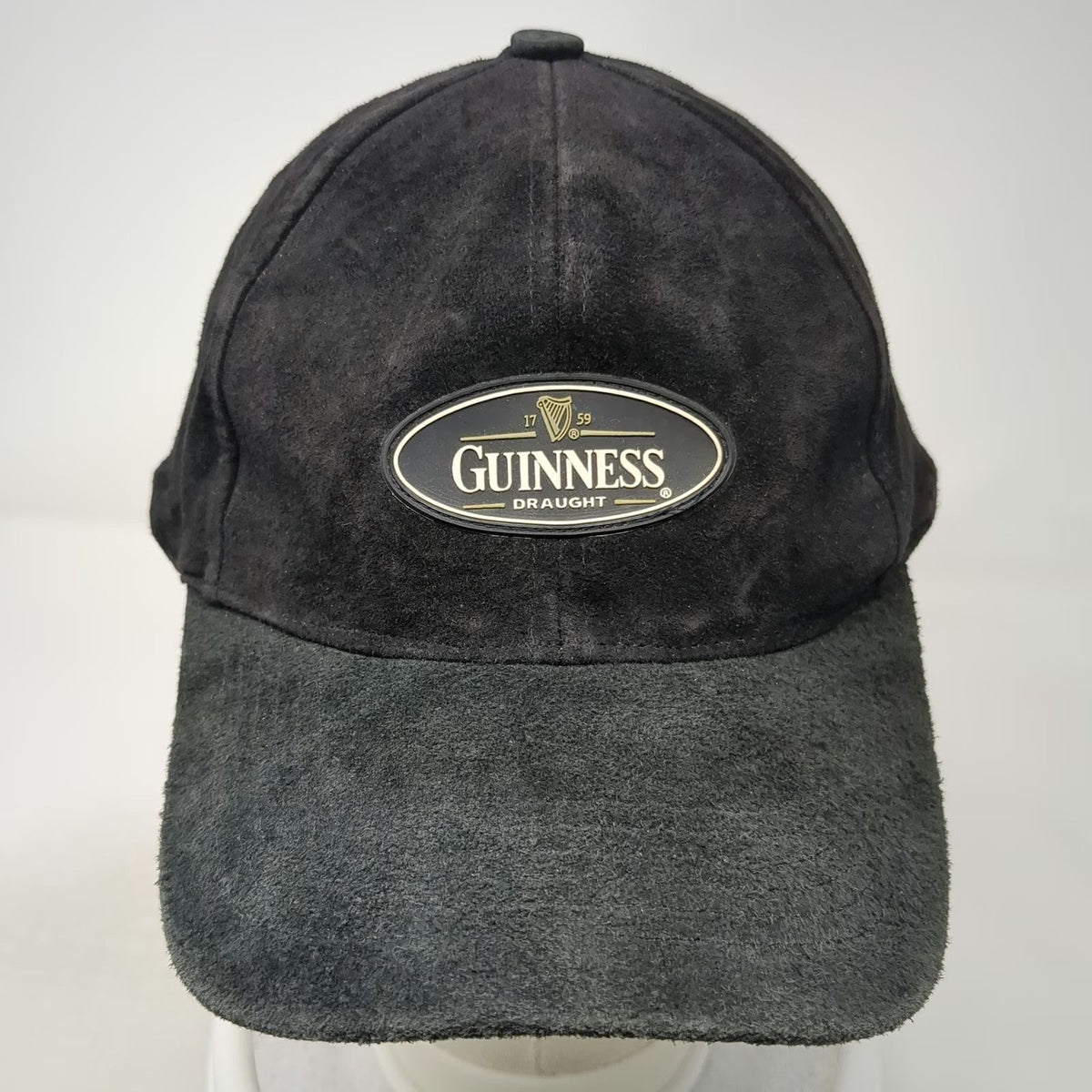 Traditional Craft Guinness Suede Leather Black Baseball Cap One Size Ireland Hat