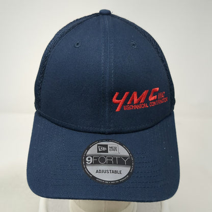 New Era Trucker Hat Blue One Size YMC Inc Mechanical Contractor Mesh Snapback