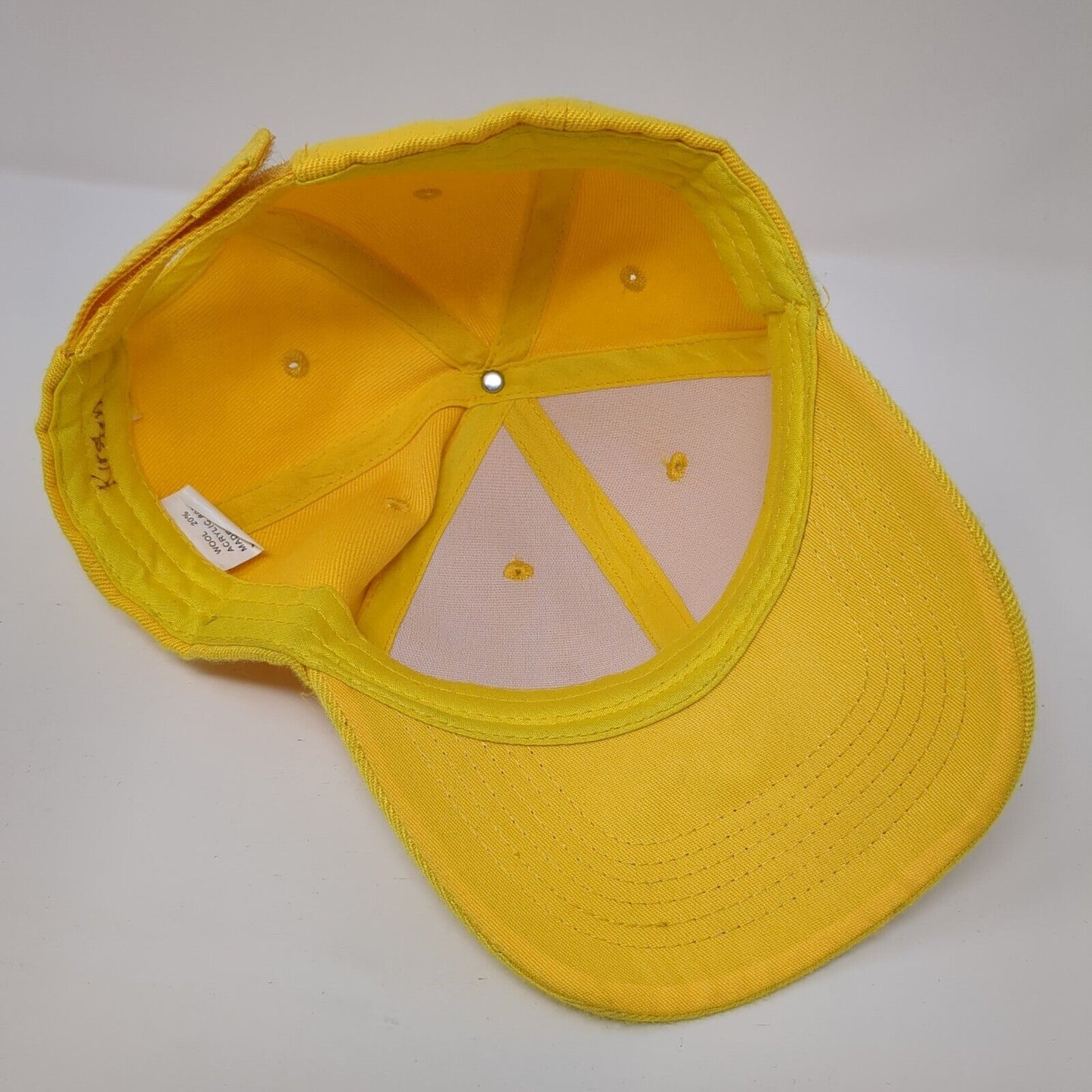Unbranded Strapback Hat Yellow One Size Adjustable Solid 6 Panel Blank
