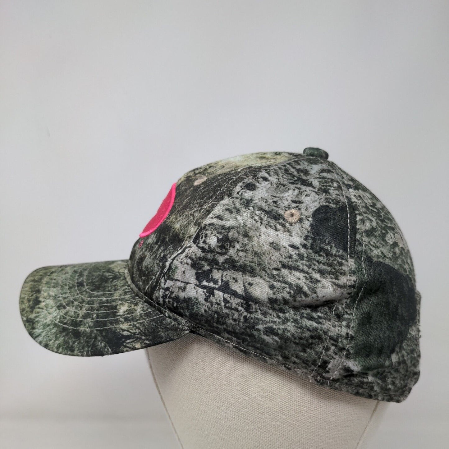 Mossy Oak Strapback Hat Camouflage One Size Embroidered Logo Vented Holes