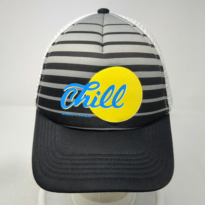 Black Gray White Trucker Hat One Size Brewed in Aruba Chill Beer Mesh Snapback
