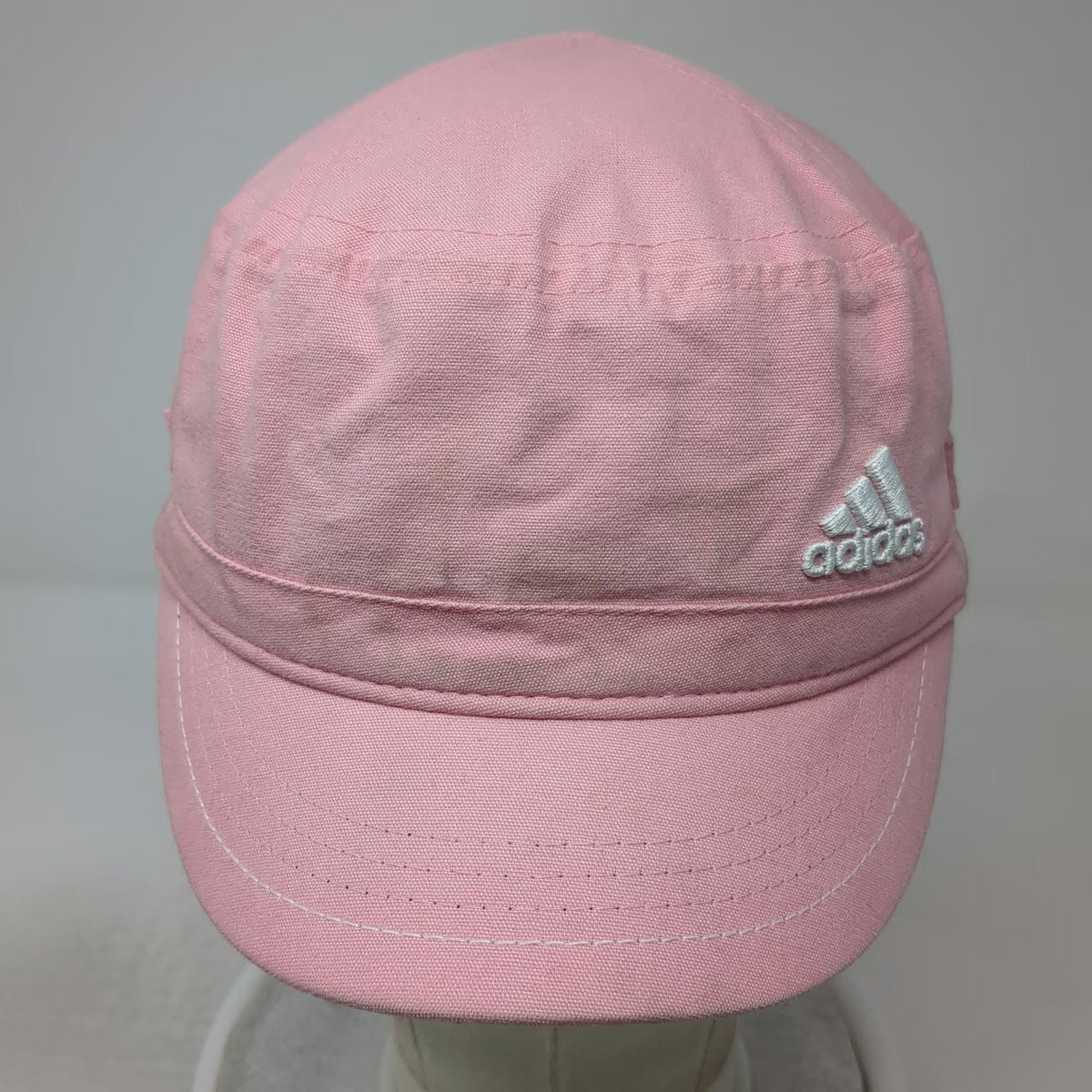 Adidas Army Cap Pink One Size Hat Cotton Logo Side Grommet Flat Top Sport