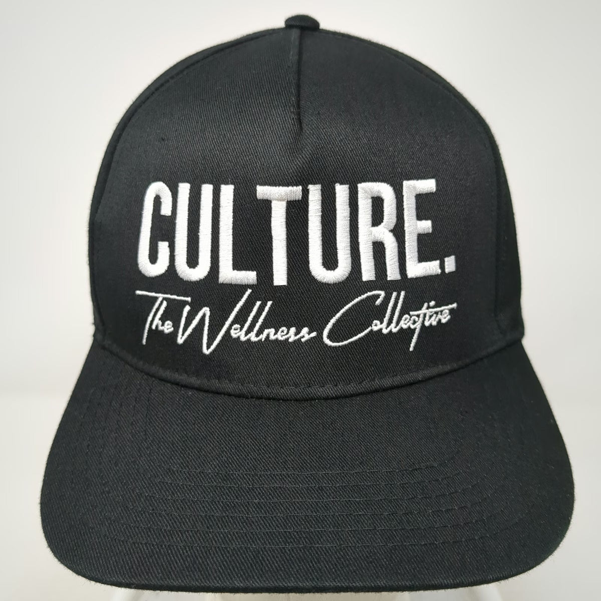 OTTO 5 Panel Black One Size Culture The Wellness Collective Snapback Hat Flat