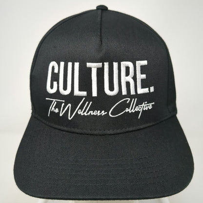 OTTO 5 Panel Black One Size Culture The Wellness Collective Snapback Hat Flat