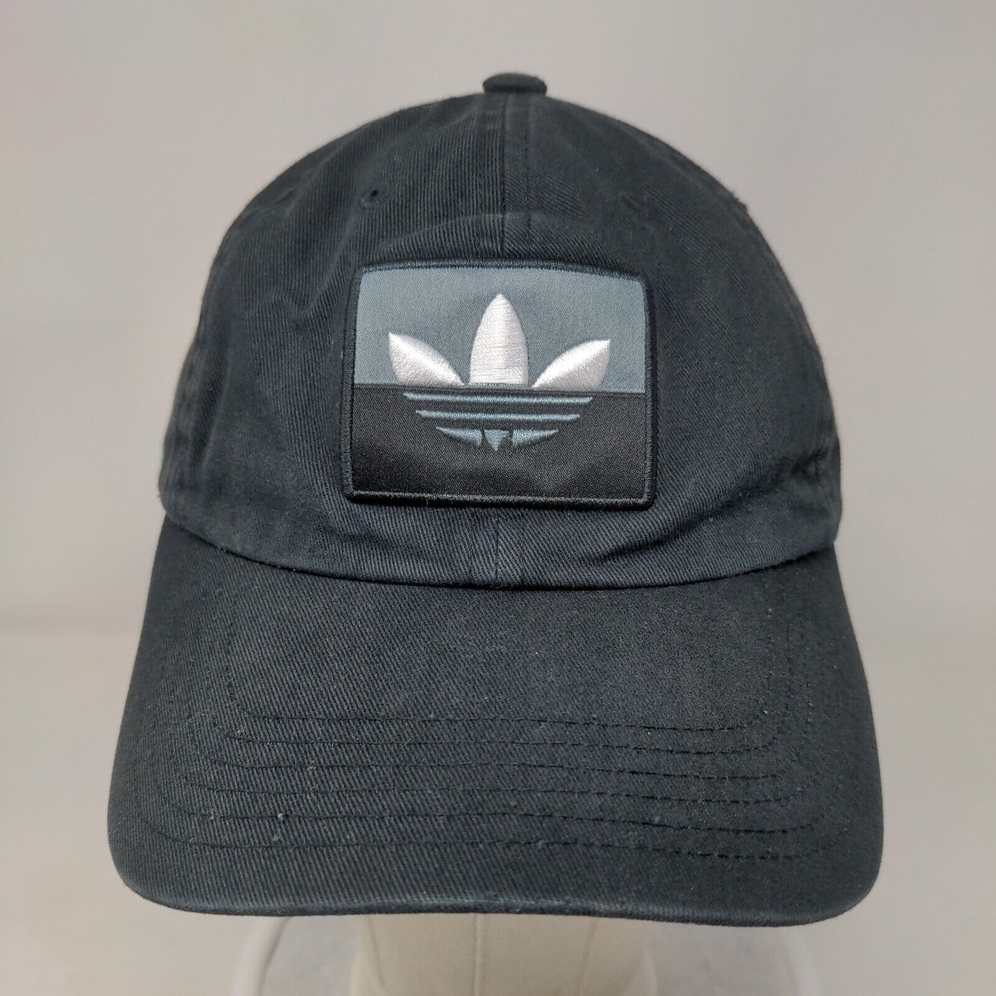 Adidas Slideback Hat Black One Size Adjustable Embroidered Trefoil 6 Panel