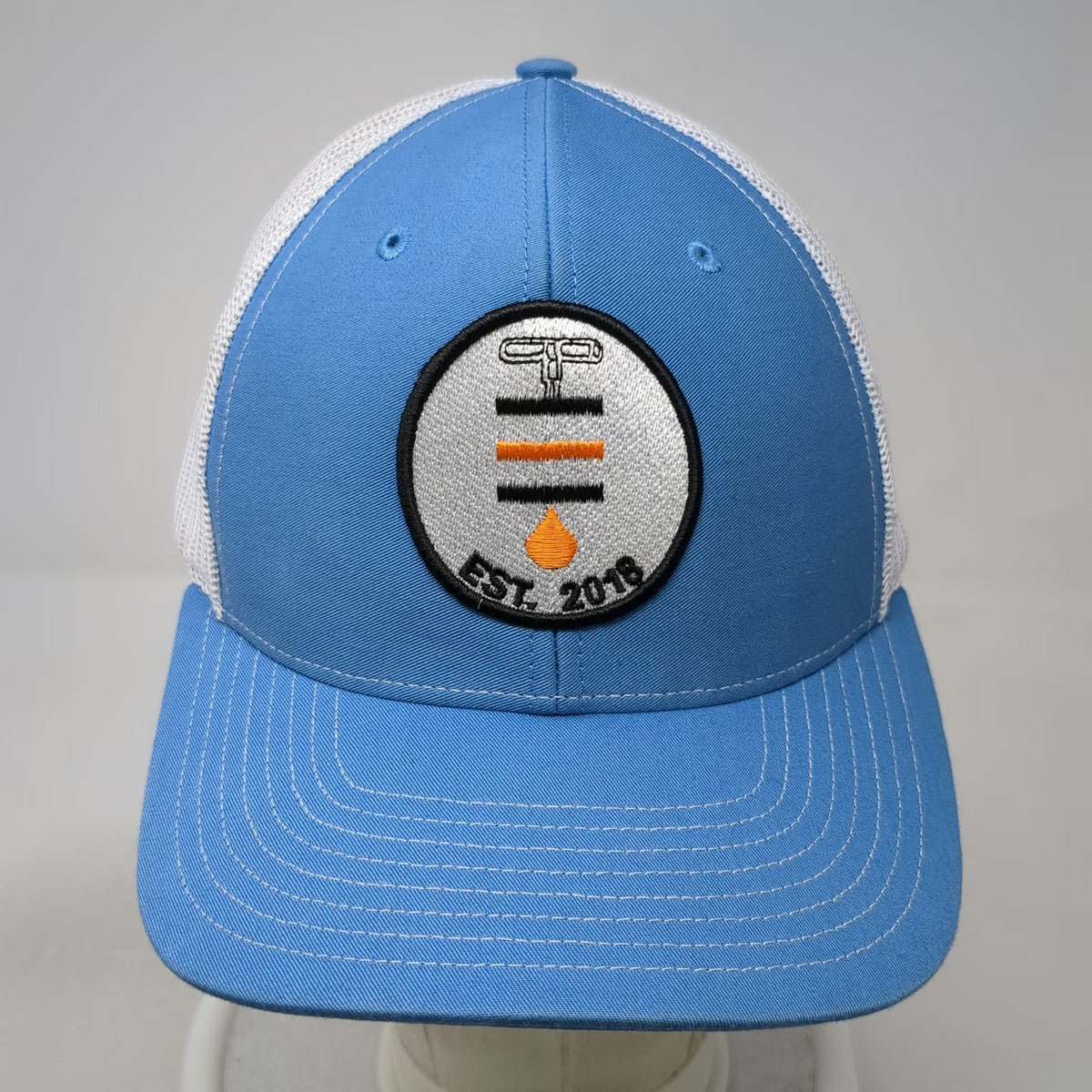 Richardson Baseball Cap Blue One Size Trucker Mesh Snapback Est 2018 Patch Hat