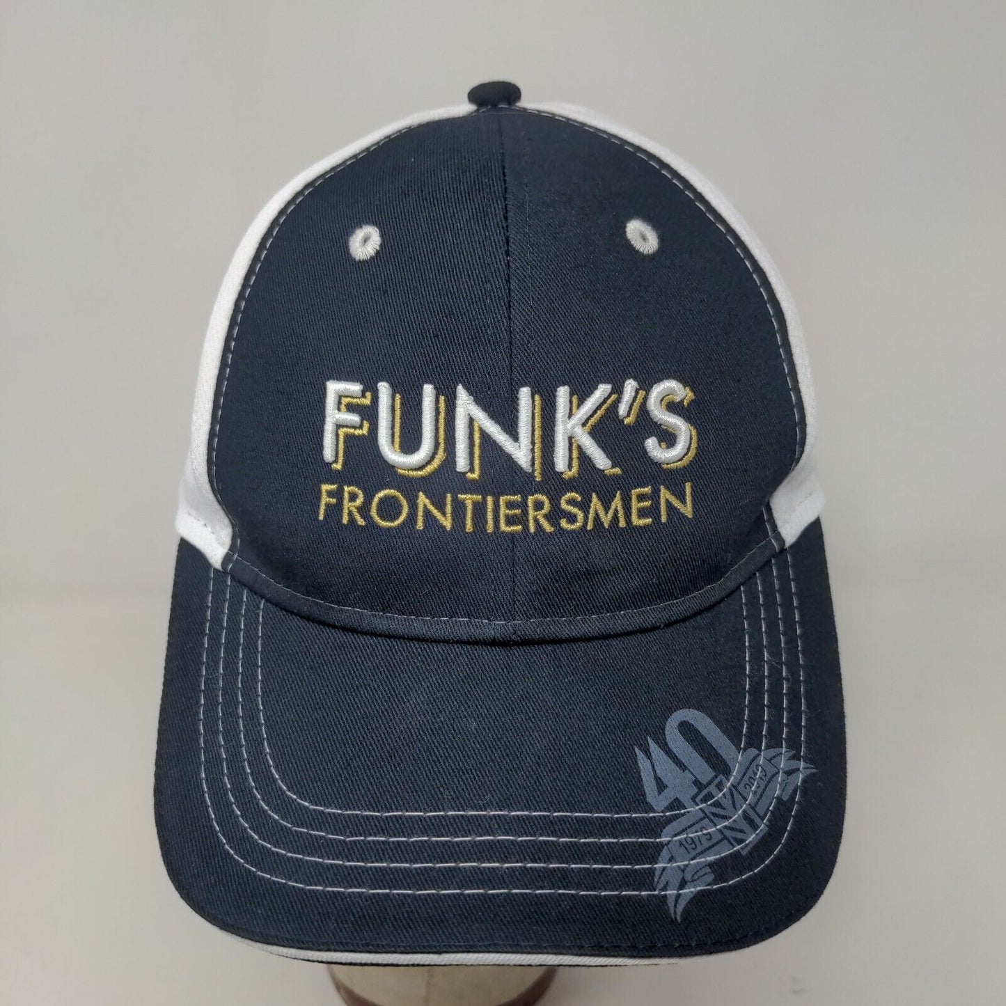 Funk's Frontiersman Men's Strapback Hat Blue White OSFA Embroidered Logo