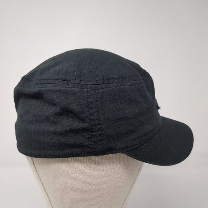 PING Army Cap Black Gray Hat Size 7 Cotton Distressed Patch Graphic Logo Fitted