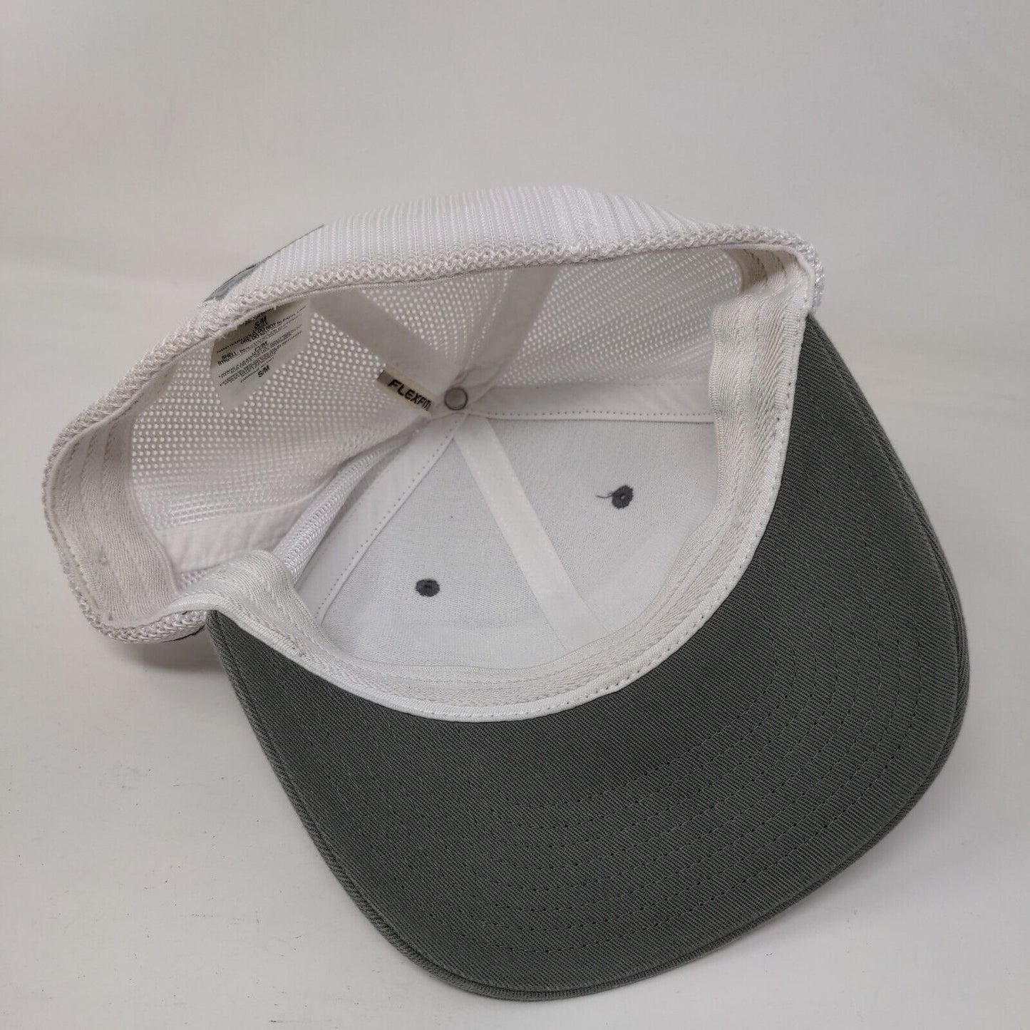 Columbia PFG Fitted Trucker Hat Gray S/M Embroidered Patriotic Mesh Back