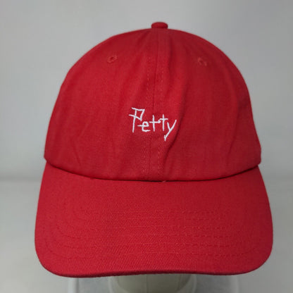 Petty Slideback Hat Red OSFM Adjustable Embroidered 6 Panel Twill Cotton