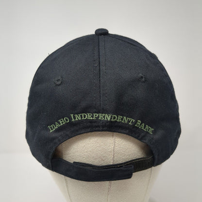 IIB Idaho Independent Bank Strapback Hat Black One Size Adjustable
