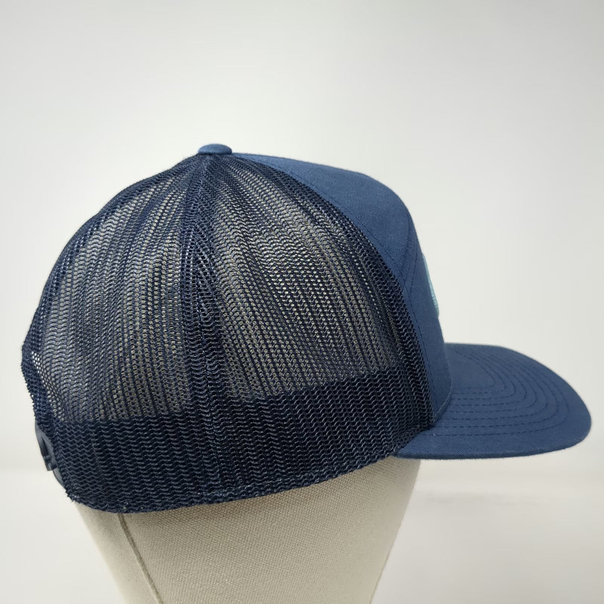 Trucker Hat Blue One Size Mesh Snapback House Tree Graphic Flat Bill 7 Panel