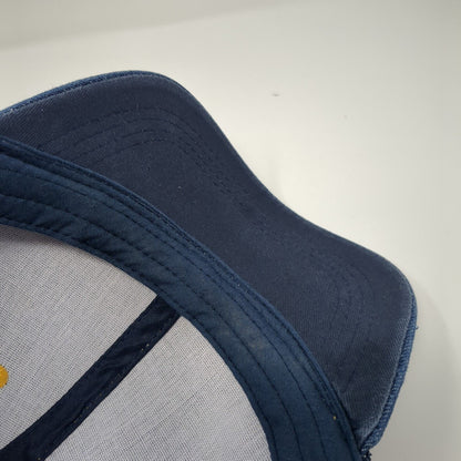 David and Young Strapback Trucker Hat Blue One Size Adjustable Mesh Back Denim