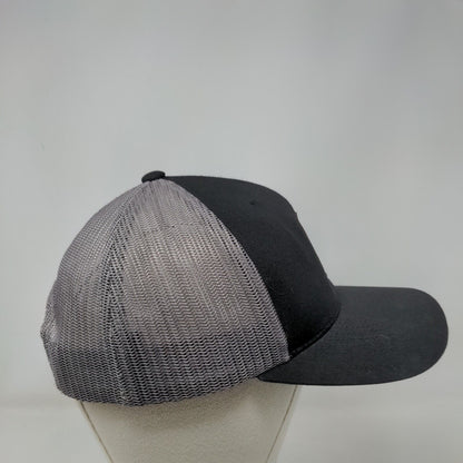 Unbranded Snapback Trucker Hat Black One Size Mesh Back Leather Patch