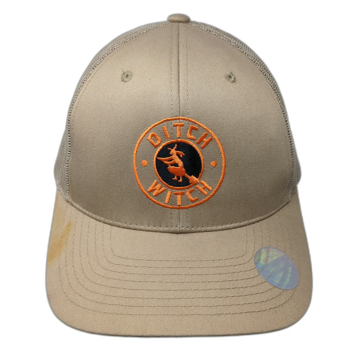 KBethos Trucker Hat Beige One Size Mesh Snapback Ditch Witch Patch Logo Work