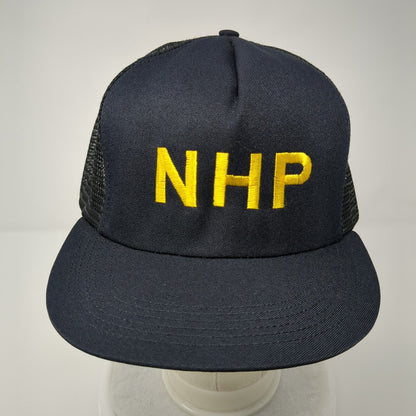 NHP Snapback Trucker Hat Black L/XL Mesh Back Fechheimer Uniforms