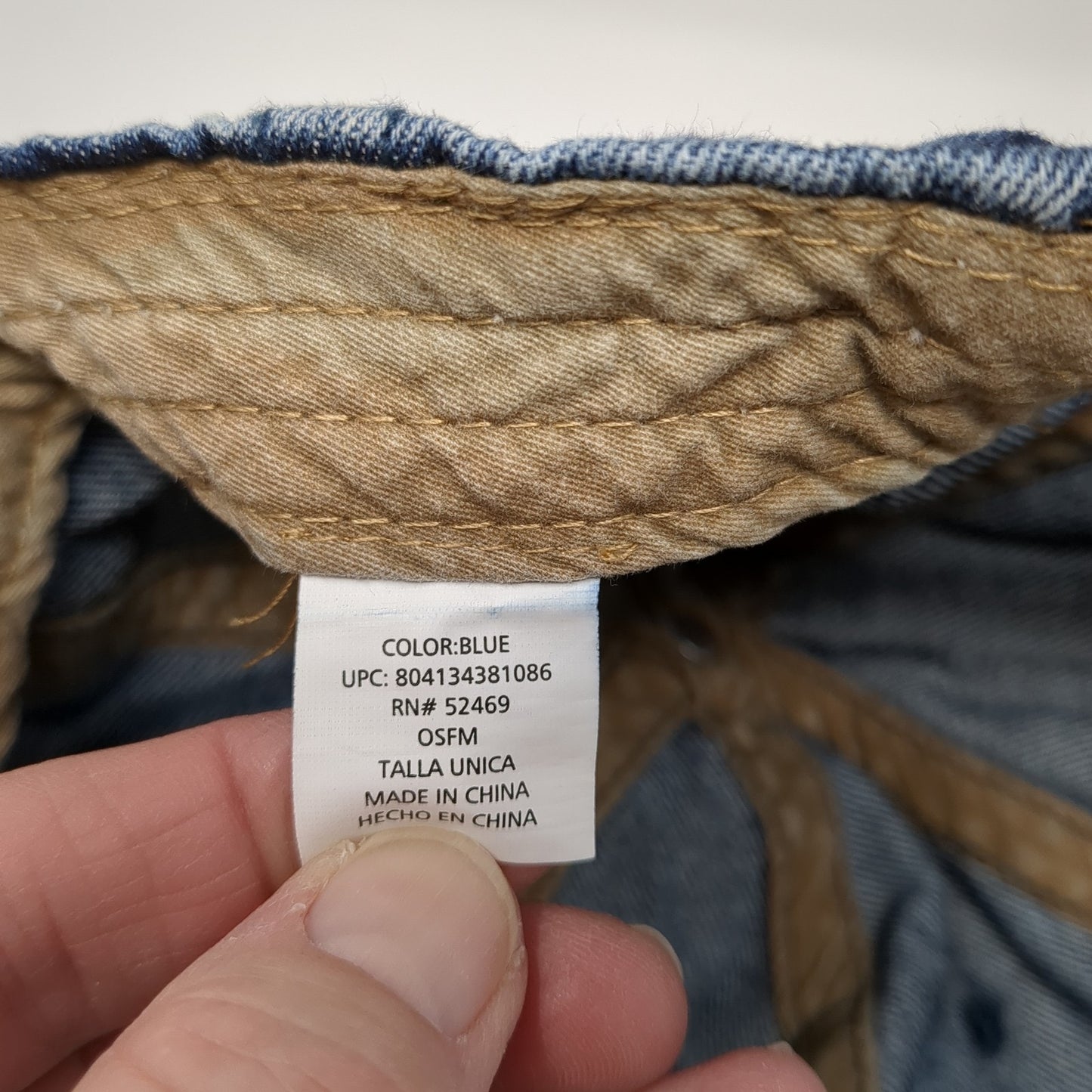 Unbranded Slideback Hat Blue One Size Adjustable Lightweight Denim Blank