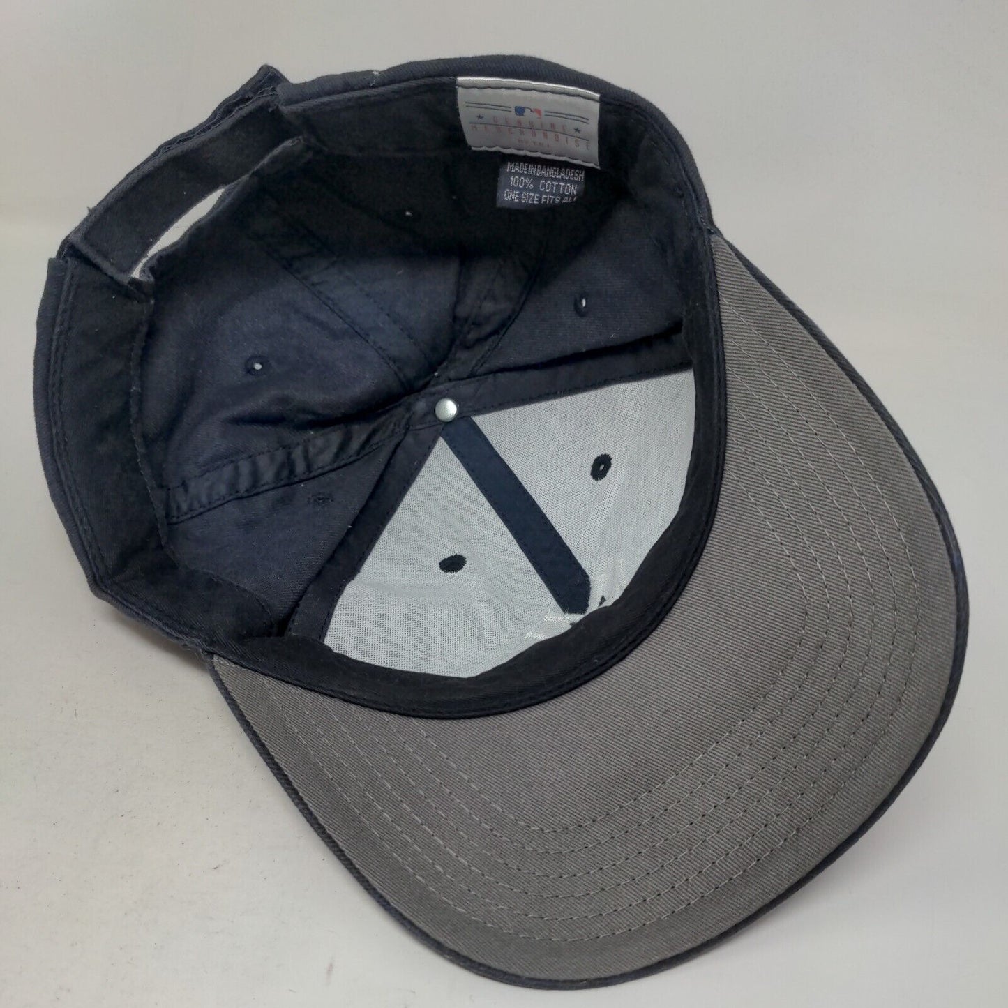MLB Men's Strapback Hat Blue OSFA Embroidered New York Yankees Logo Cotton