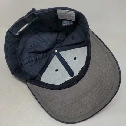 MLB Men's Strapback Hat Blue OSFA Embroidered New York Yankees Logo Cotton