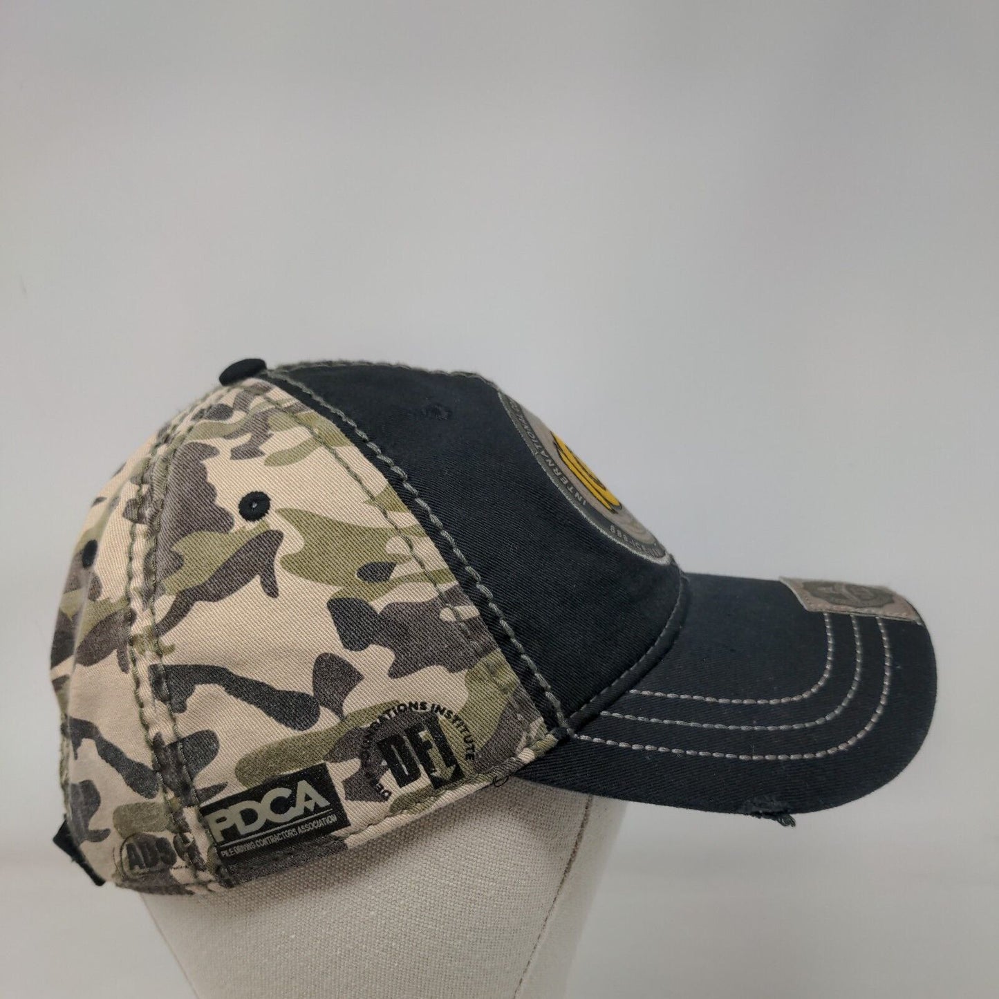 ICE International Construction Equipment Strapback Hat Camouflage OSFA 6 Panel