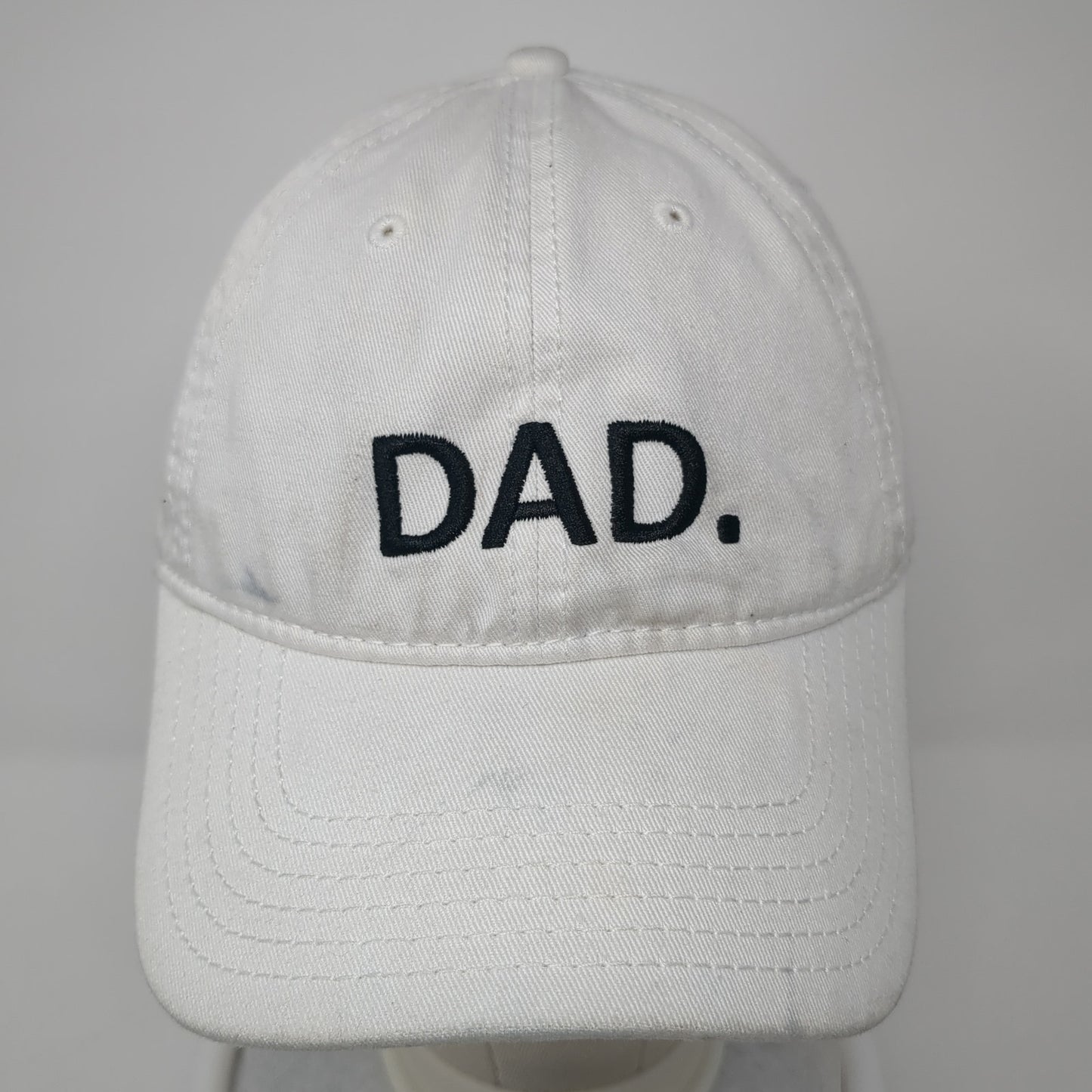 DAD. Slideback Baseball Cap White One Size Adjustable Embroidered 6 Panel