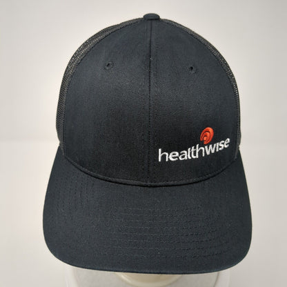Healthwise Snapback Mesh Back Trucker Hat Black One Size Solid 6 Panel