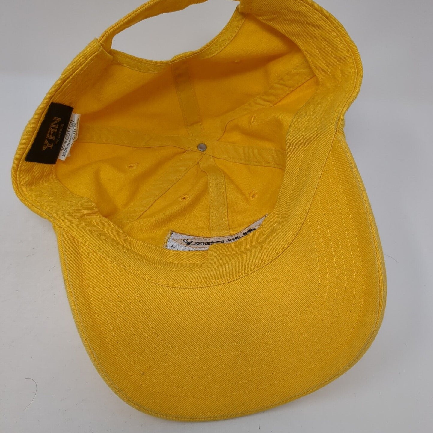 Slippery Slideback Hat Yellow One Size Adjustable Embroidered 6 Panel Cotton YRN