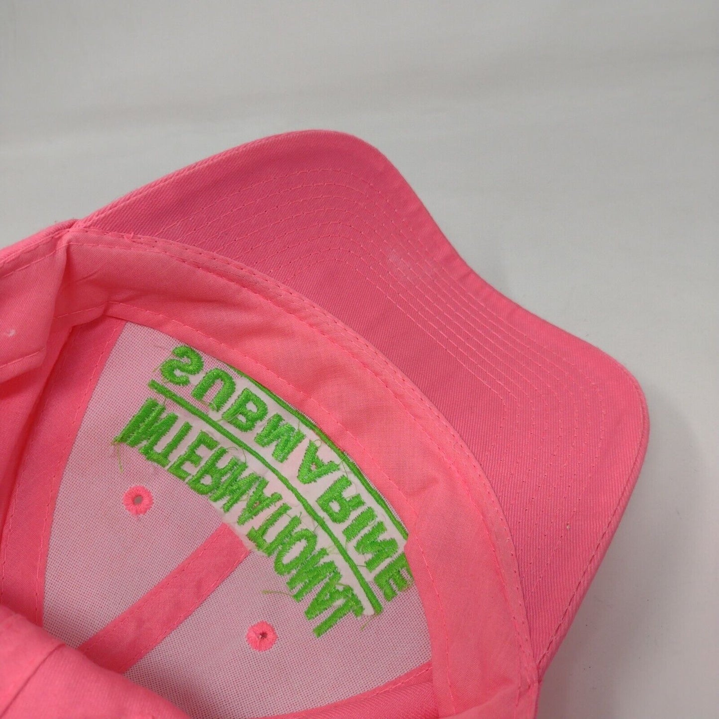 International Submarine Races Strapback Hat Pink Embroidered Logo Adjustable