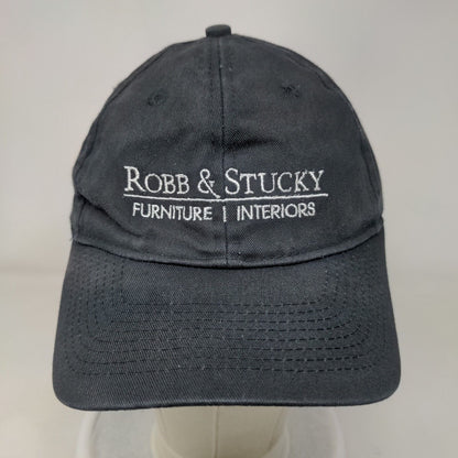 Robb & Stucky Furniture Interiors Strapback Hat Black One Size Embroidered