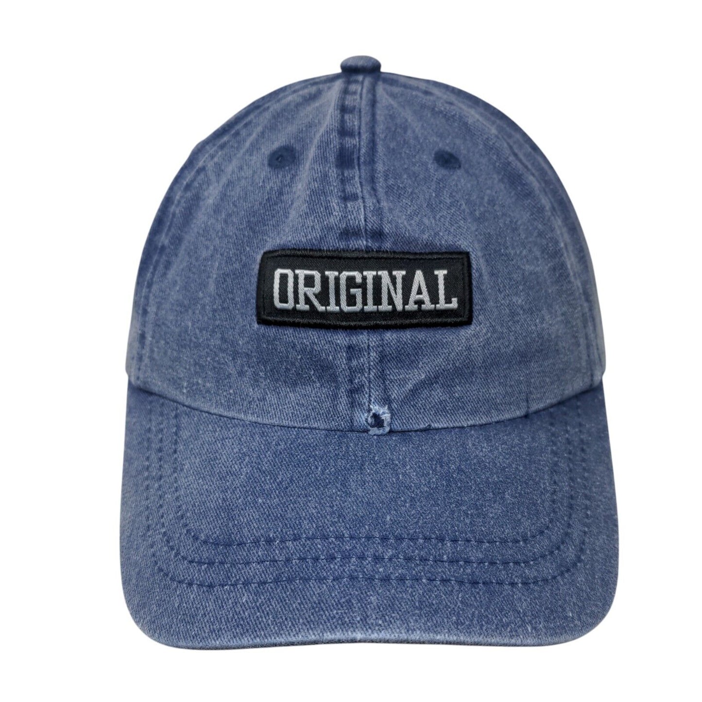 Original Patch Strapback Hat Blue One Size Solid Adjustable 6 Panel