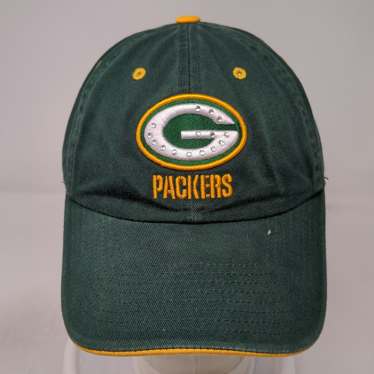 Green Bay Packers NFL Reebok Cap One Size Rhinestone Studded Yellow Adjustable