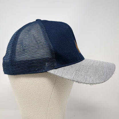 Volcom Trucker Hat Blue Gray One Size Snapback Mesh Distressed Stone Surf Hat