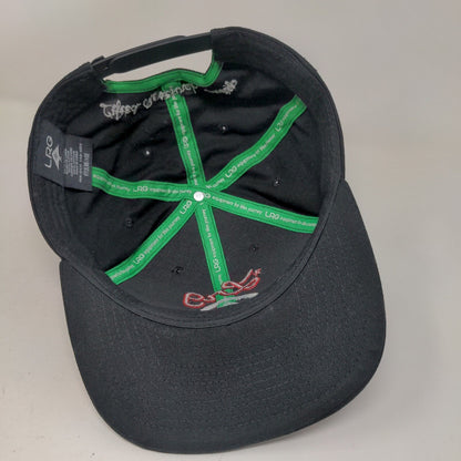 LRG Lifted Research Group Snapback Hat Black OSFM Adjustable Embroidered 6 Panel
