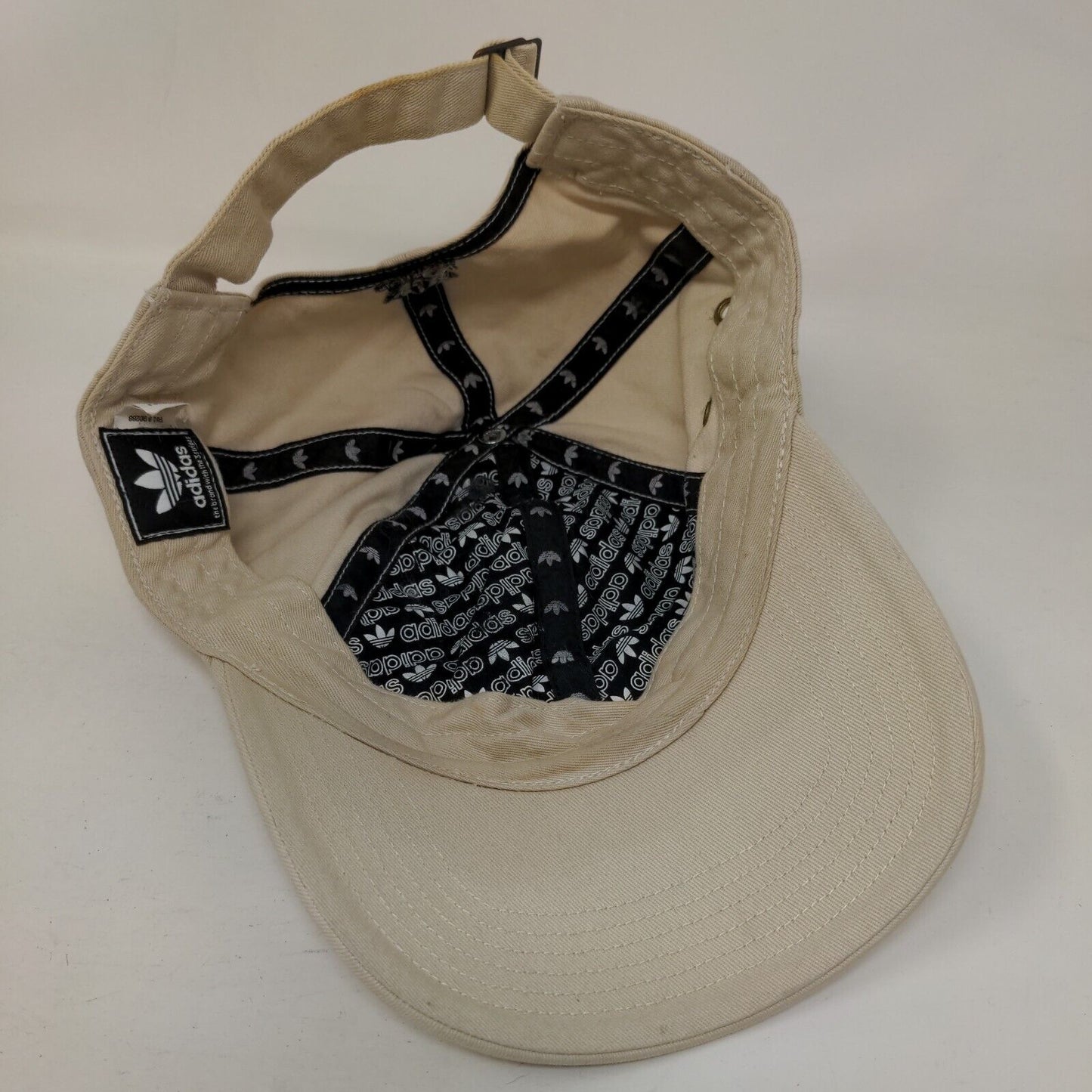 Adidas Trefoil Slideback Hat Tan One Size Adjustable Embroidered 6 Panel