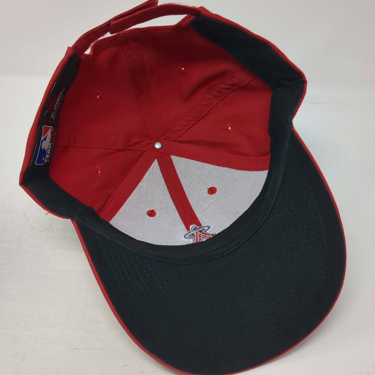 OC Sports Los Angeles Angels Baseball Cap Red One Size Strapback MLB Logo Hat