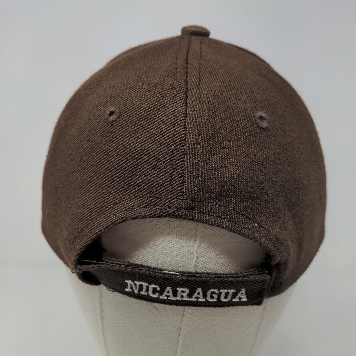 Fit Trend Men's Strapback Hat Brown Adjustable Embroidered Nicaragua Polyester