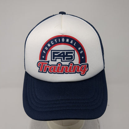F45 Functional 45 Training Snapback Trucker Hat Blue OS Adjustable Mesh Back