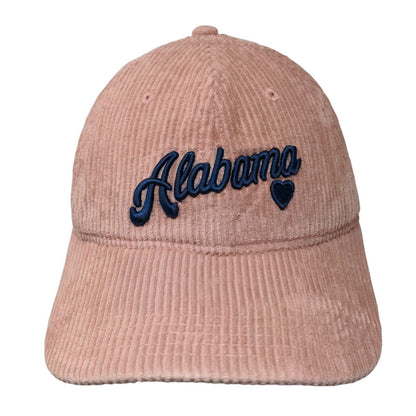 Alabama Slideback Hat Pink OSFM Corduroy Embroidered Home Free