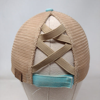 C.C Exclusives Strapback Mesh Back Trucker Hat Multi One Size Ponytail