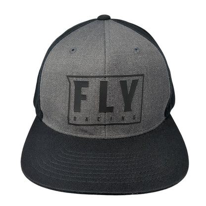 Fly Racing Snapback Hat Black One Size Adjustable Vented Holes 6 Panel