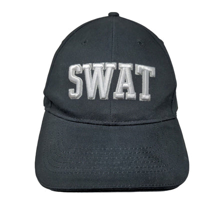 SWAT Costume Strapback Hat Black One Size Embroidered Spirit Halloween