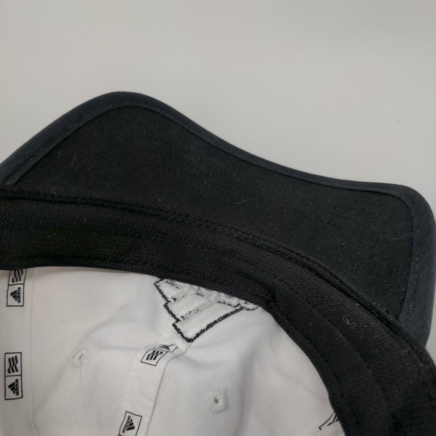Adidas 3 Stripes Strapback Hat White OSFA Embroidered Black Trim