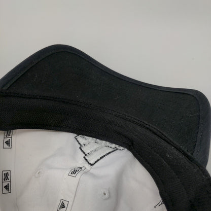 Adidas 3 Stripes Strapback Hat White OSFA Embroidered Black Trim