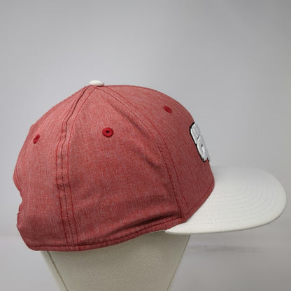 Hank Sauce Snapback Hat Red One Size White Flat Brim Fish Logo Fishing Surf