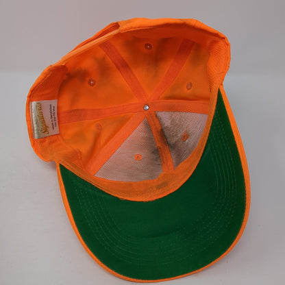 Signatures Snapback Hat Orange One Size Adjustable Lightweight Blank