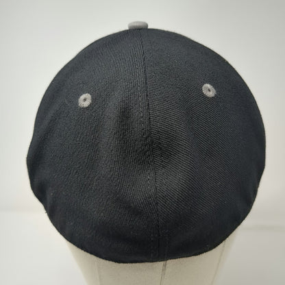 Reebok Baseball Cap Black Size XL UFC Octagon Stretch Fit Marbled Brim Hat