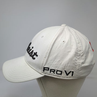 Titleist Baseball Cap White One Size Pro V1 FootJoy Performance Golf Hat