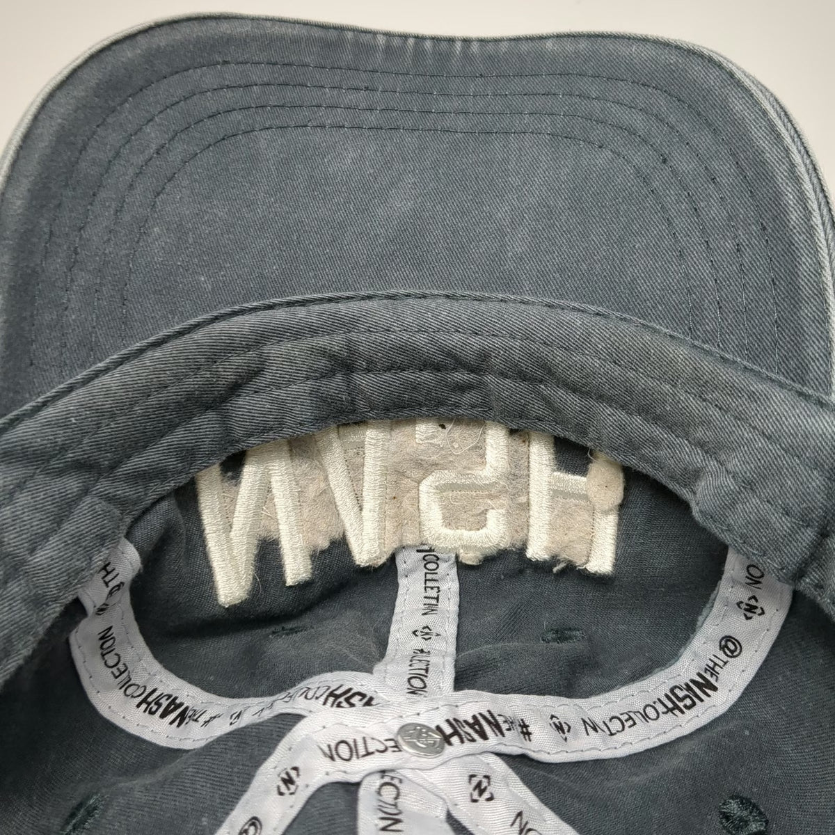 The Nash Collection Logo Baseball Cap Blue One Size Embroidered Washed Slideback