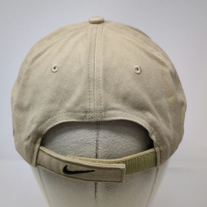 Nike Baseball Cap Beige Black Strapback Embroidered Swoosh Hat Vintage Grey Tag