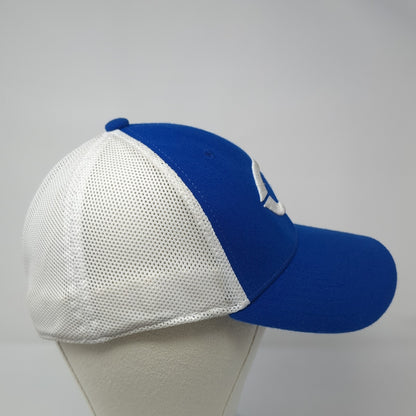 Blazers Fitted Mesh Back Trucker Hat Blue Medium Embroidered Logo Legacy